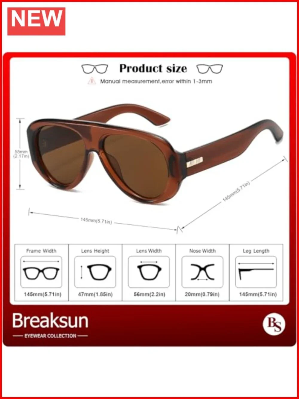 Retro Oversized Aviator Sunglasses Women Men 70s Thick Frame Shield